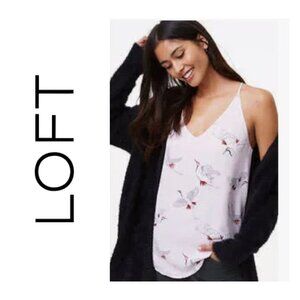 Loft EUC Lavender Pink Crane Cami
